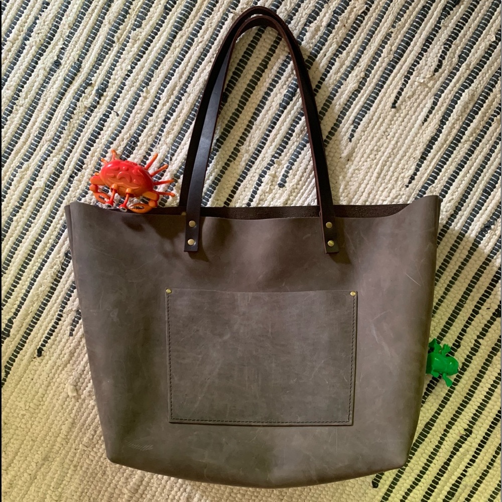 PLG leather large darkish grey tote/purse. Great condition, hardly used.